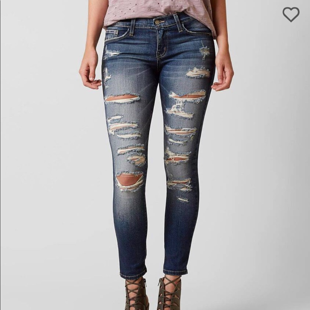 Flying Monkey low rise skinny distressed jeans